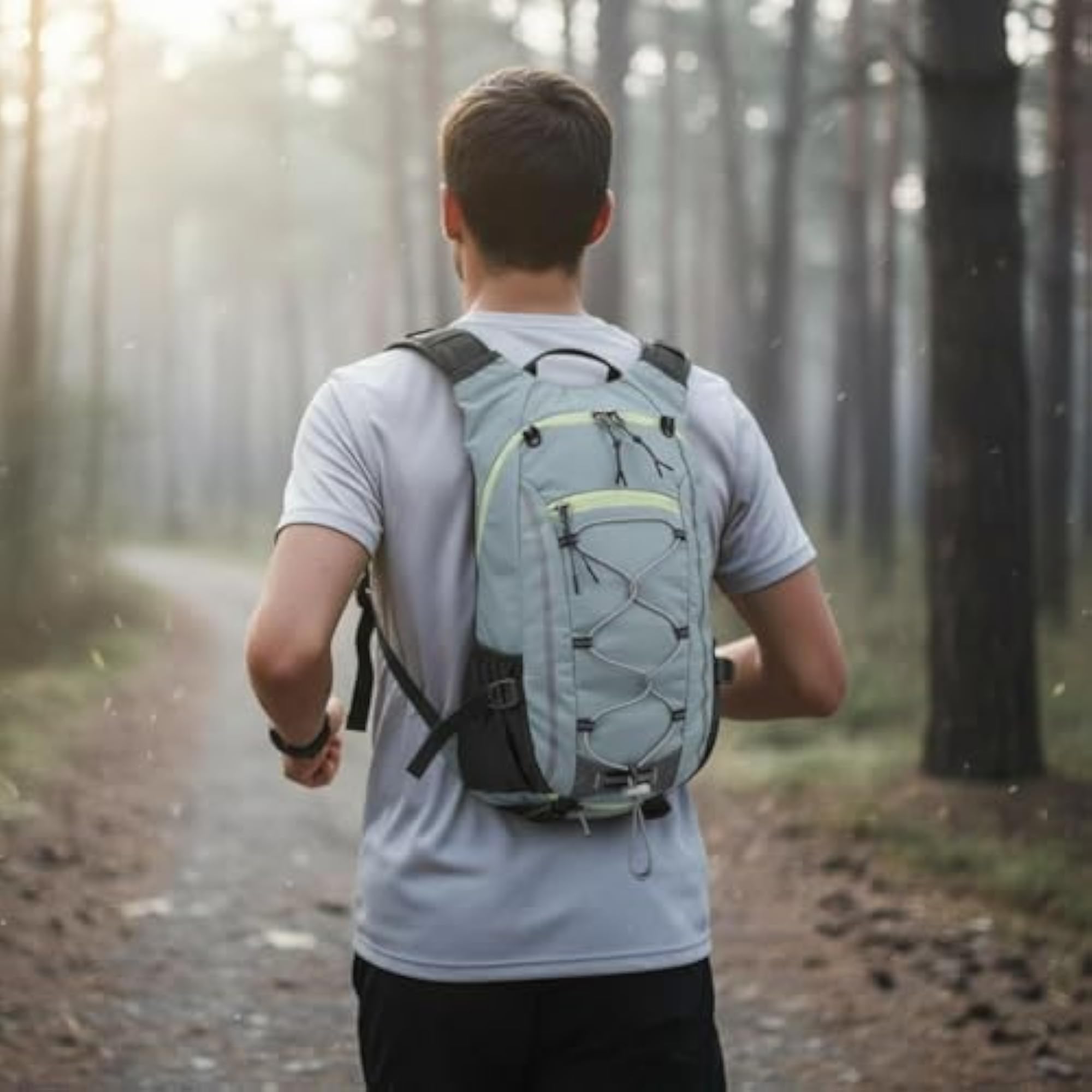 Lightweight Breathable Running Hydration Vest Backpack, Off-White